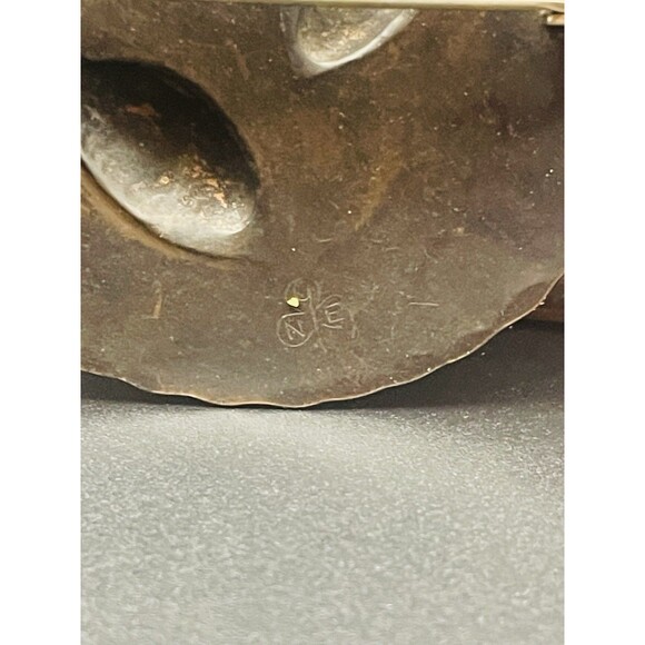 Vintage Stuart Nye Hand Wrought Copper Pine Cone Brooch Made In Asheville NC - Picture 7 of 7